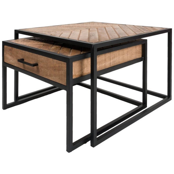 Ruby salontafel Visgraat Zwart set van 2 – Home67
