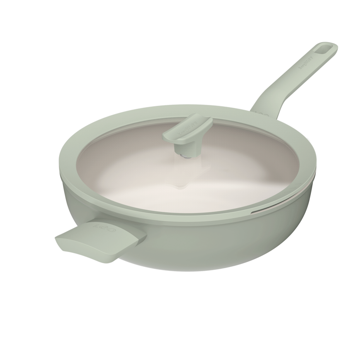 LEO Balance Wokpan 32 cm – PFAS-vrij – Inclusief Deksel – Voor Alle Kookplaten (Sage)