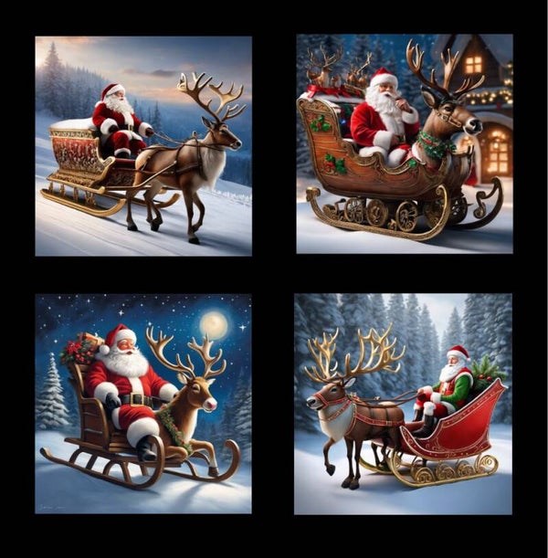 Santa Clause and Sleigh (SET OF 4)