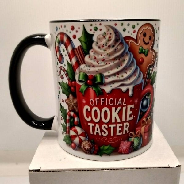 11oz Ceramic Mug with Black Handle (Cooky taster)