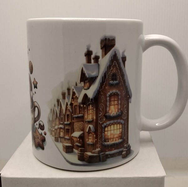 11oz Ceramic Mug  (Ginger bread house full wrap)