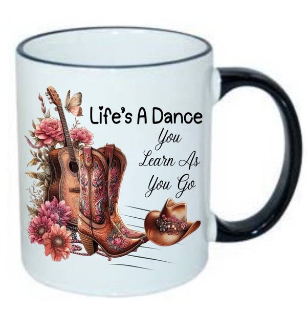 Lifes a DanceTwo Sided  11oz Mug wit Black Handle