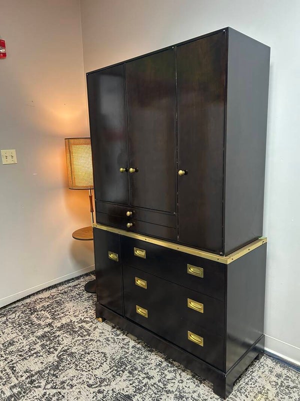 midcentury directional 2-piece armoire deigned by Paul Mccobb