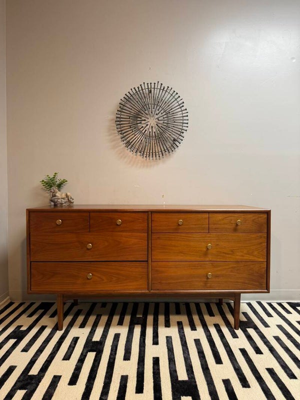 Kipp Stewart for Drexel Declaration Mid Century Walnut Lowboy Dresser