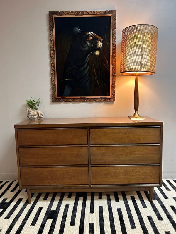 midcentury 6 drawer dresser with laminate top