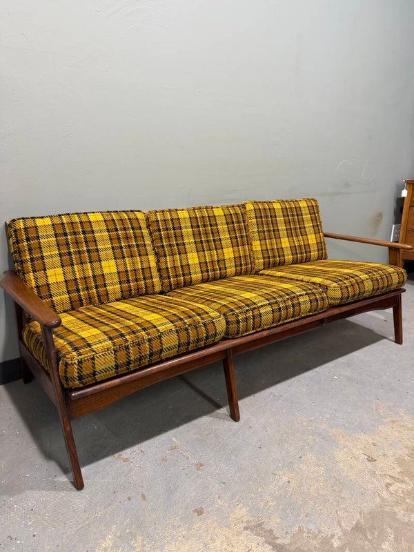 MCM three cushion, wood framed couch