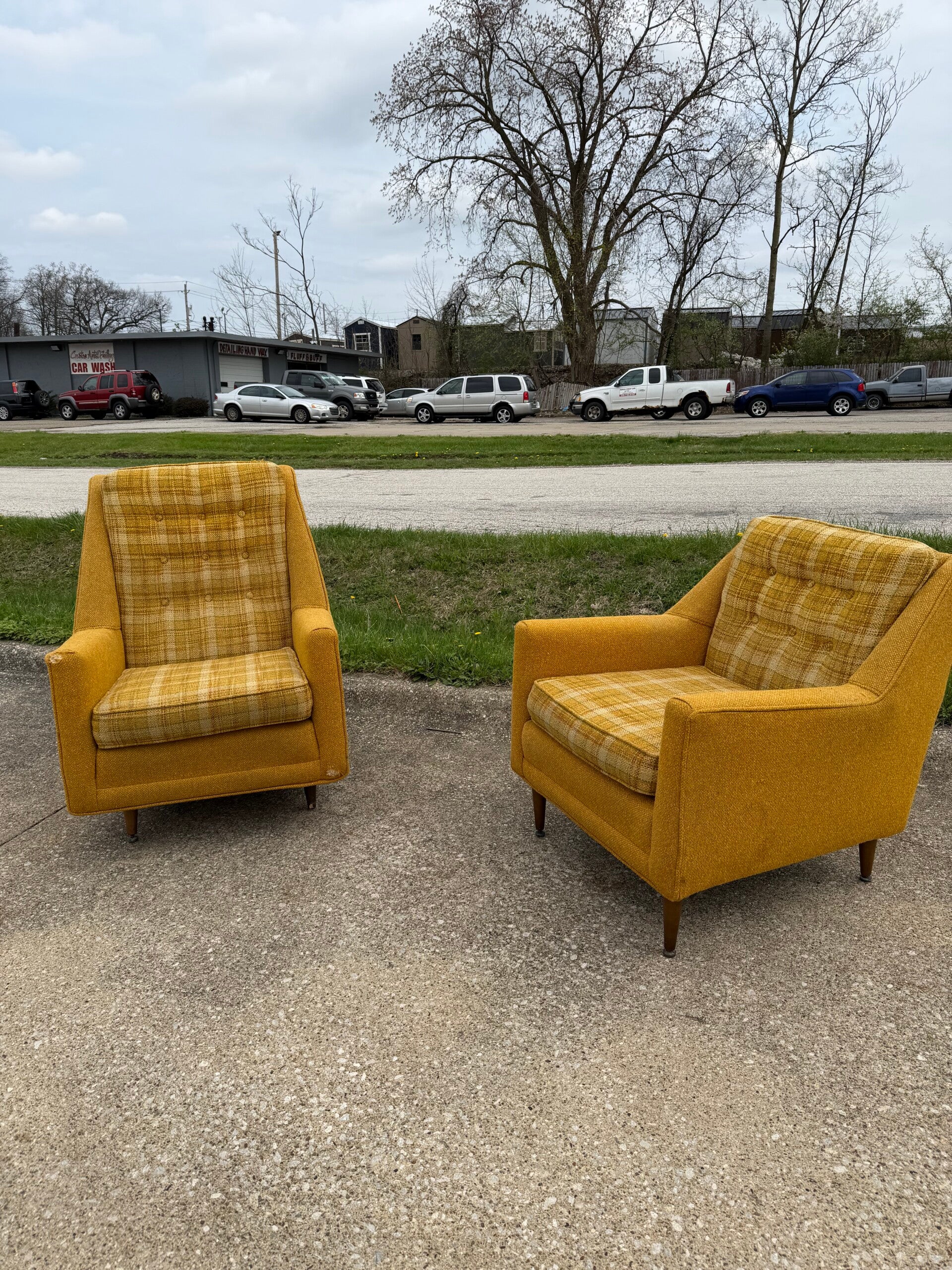 Mcm yellow chair pair