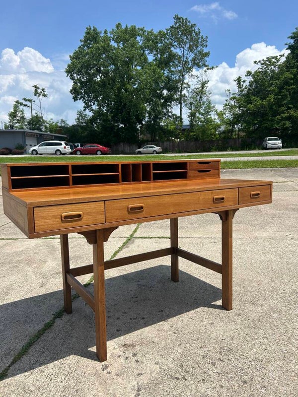Mcm Teak Flip Top Desk and Chair