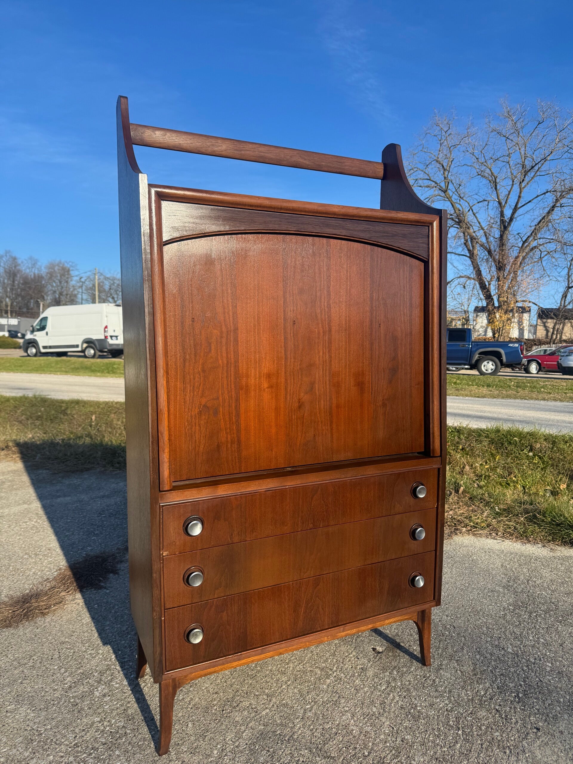 Mcm Kroehler Cabinet with Drop Down desk