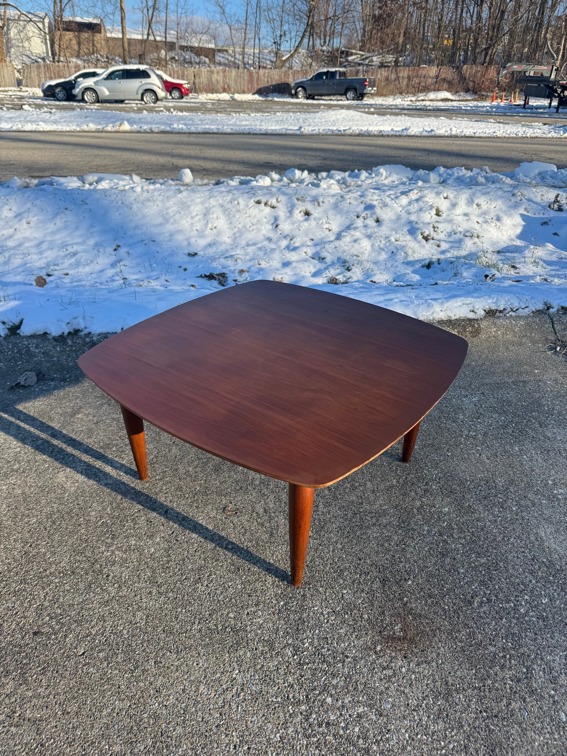 Mcm Walnut Square Coffee Table