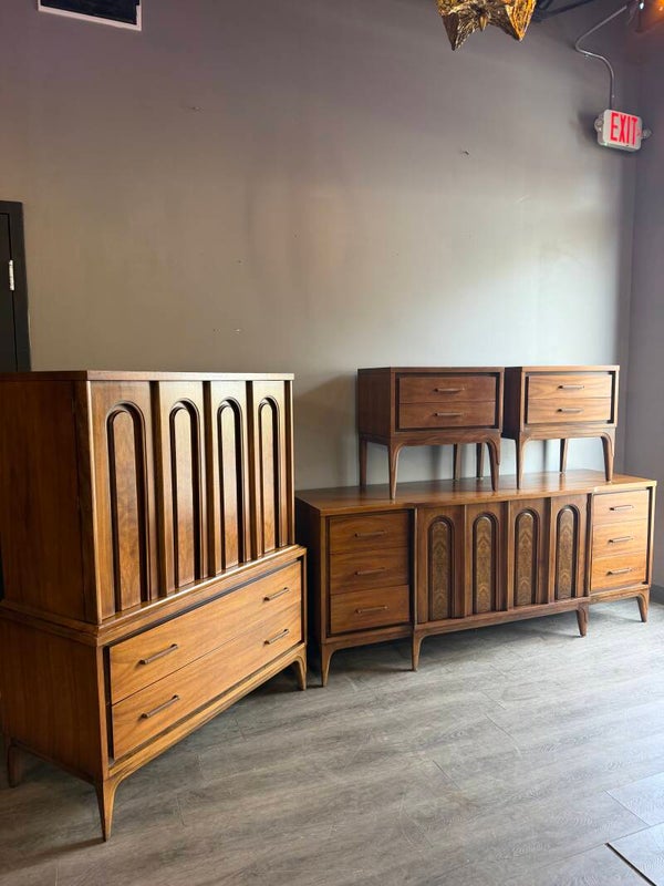 Mcm walnut bedroom set