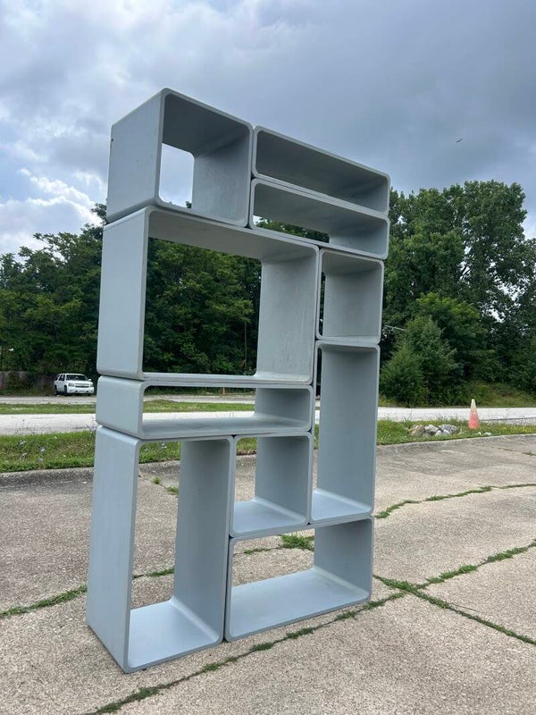 Retro Grey Shelving Unit