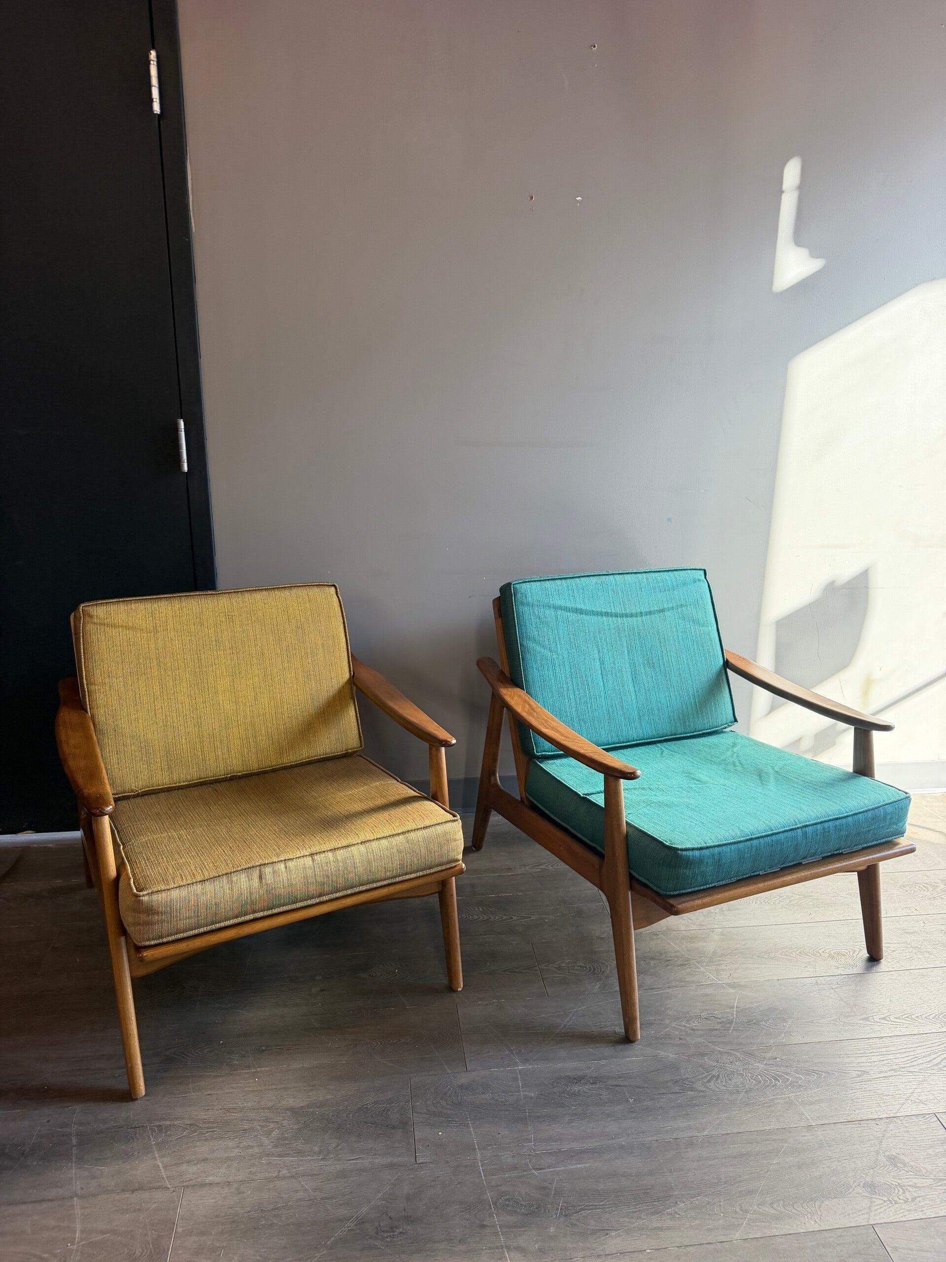 Mcm walnut chair pair