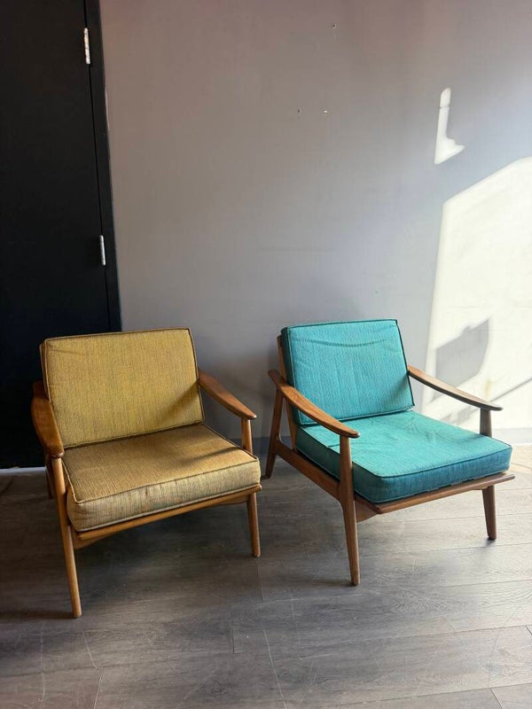 Mcm walnut chair pair