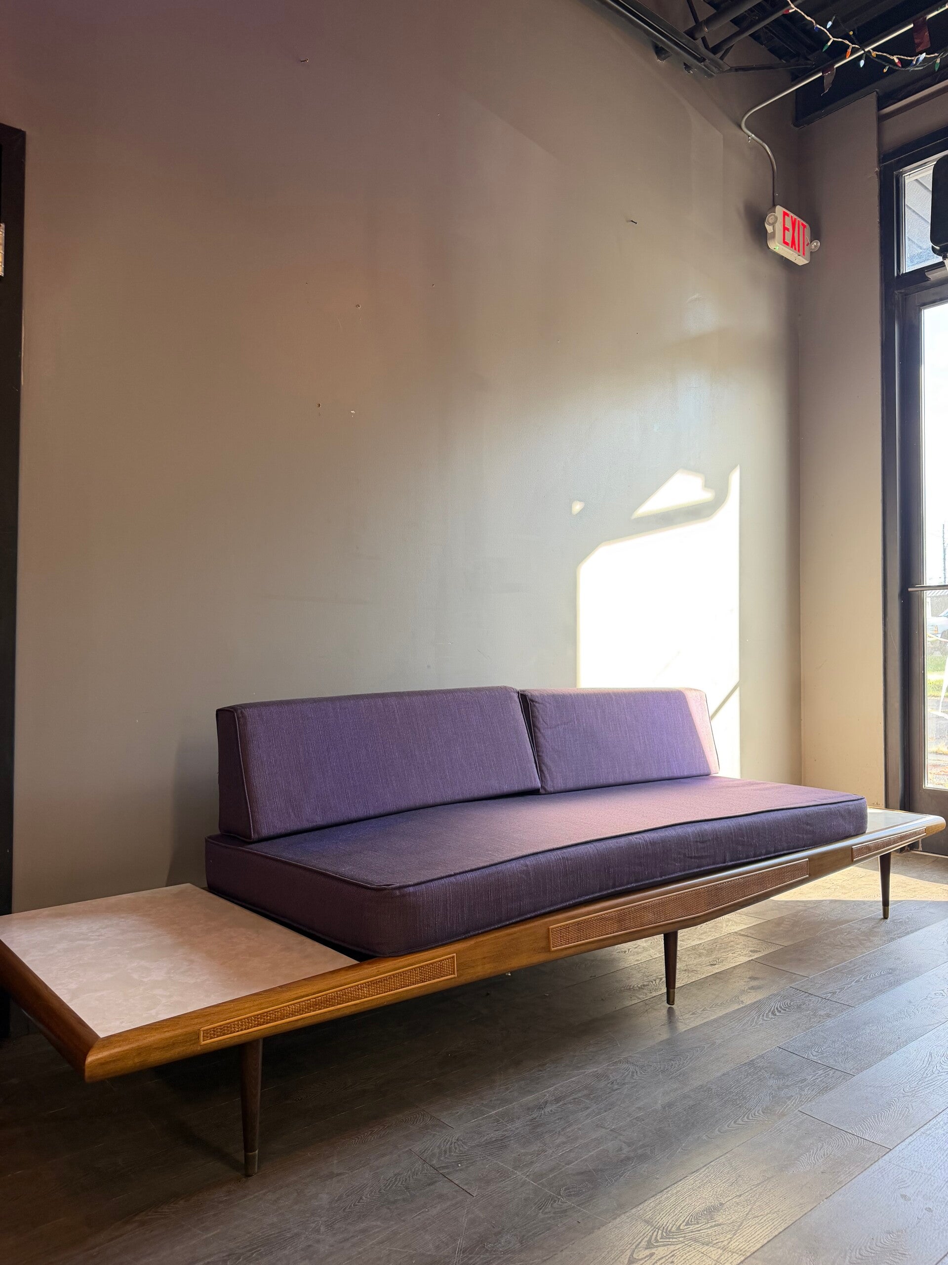 Mcm Daybed sofa with attached end tables Pearsall style