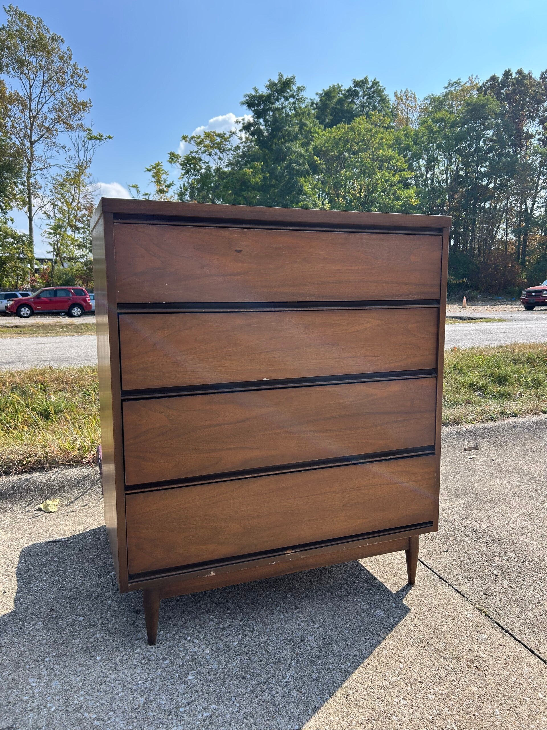 Mcm tall boy dresser
