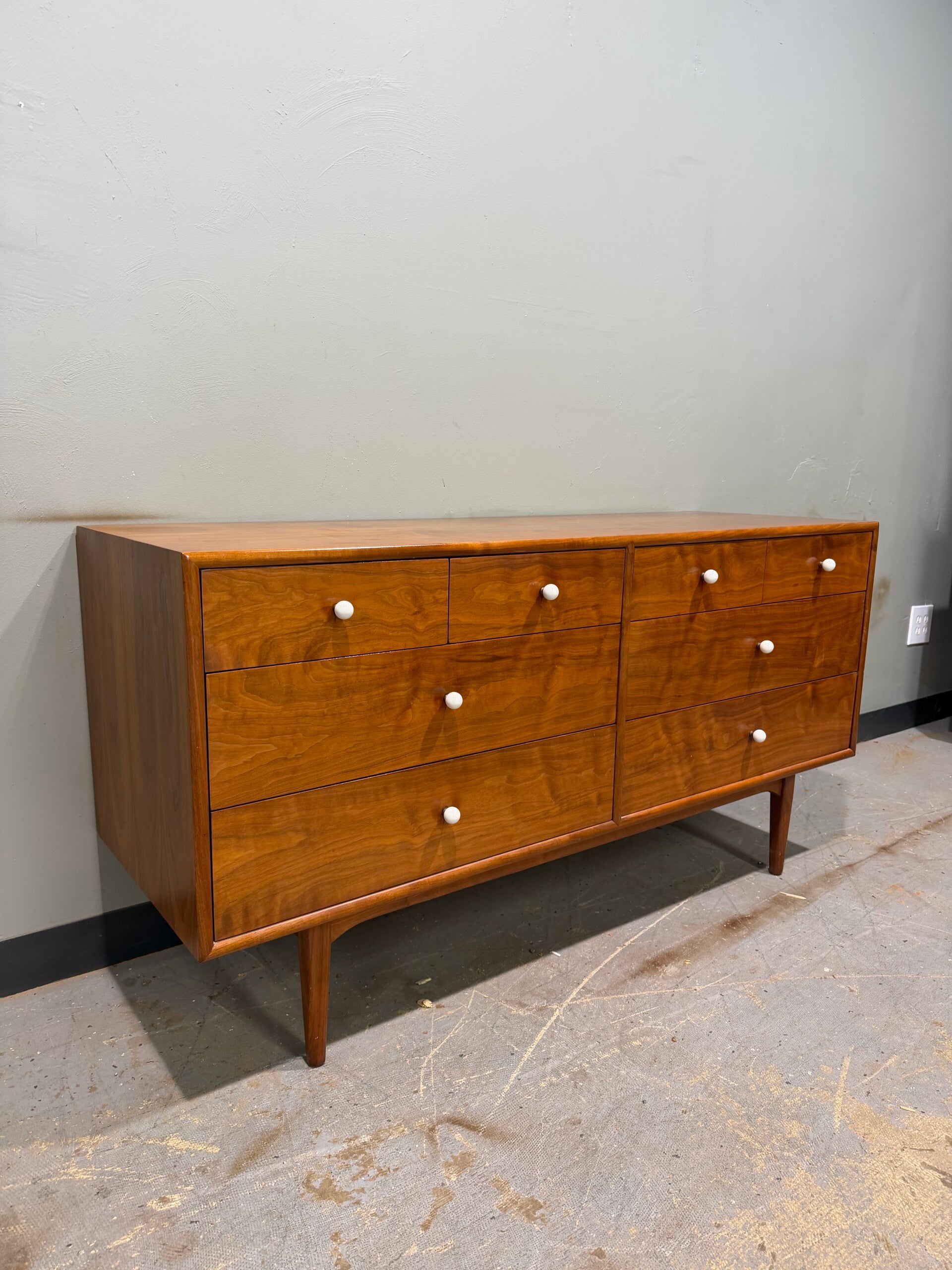 Mcm Drexel declaration walnut 8 drawer dresser