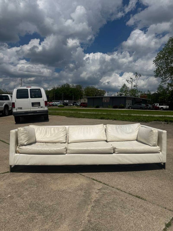 Mcm White leather and Chrome Couch