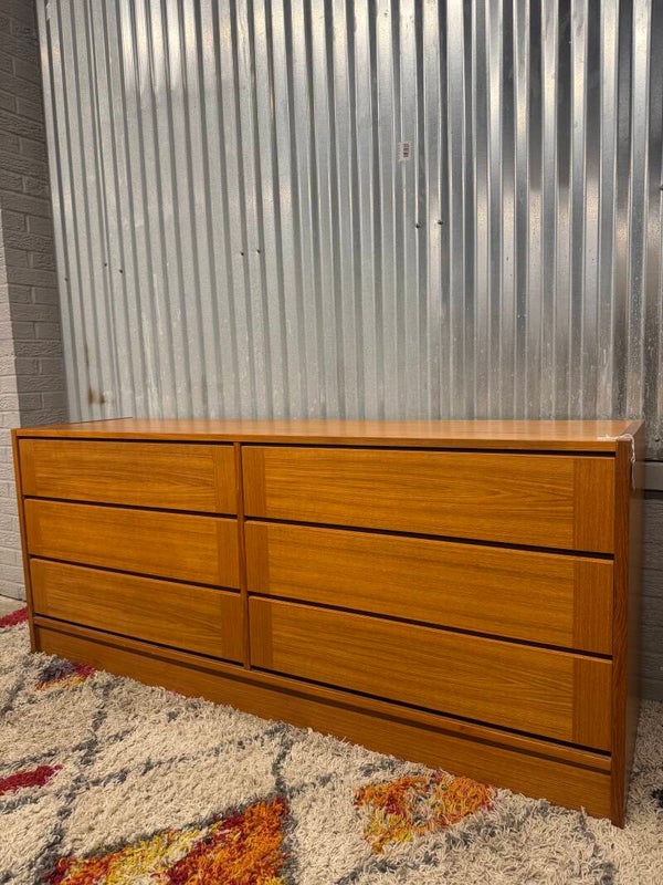 Danish Teak 6 Drawer Dresser