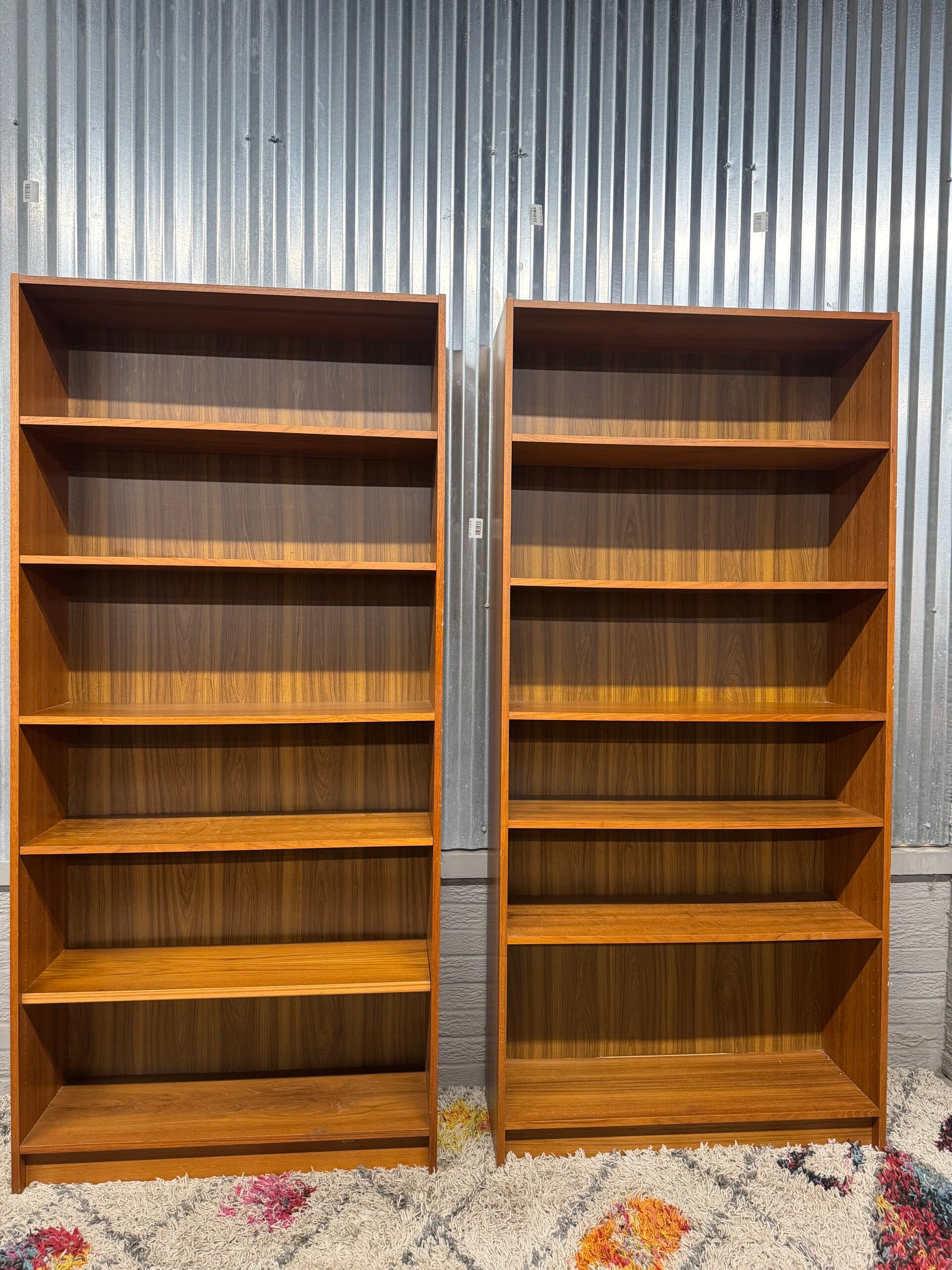 Danish teak bookshelf pair