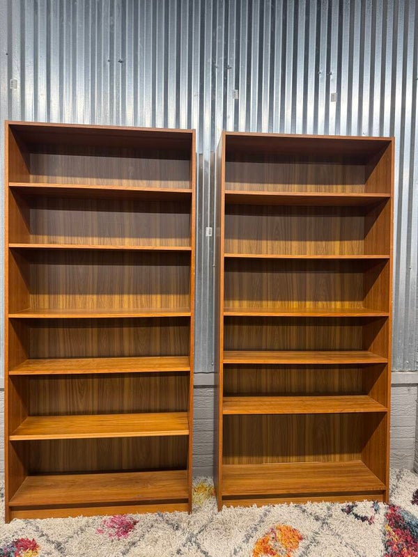 Danish teak bookshelf pair