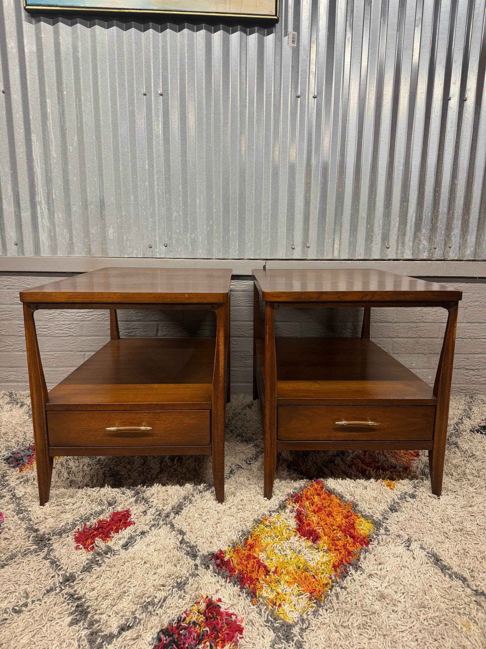 Mcm Broyhill Saga End Table Pair