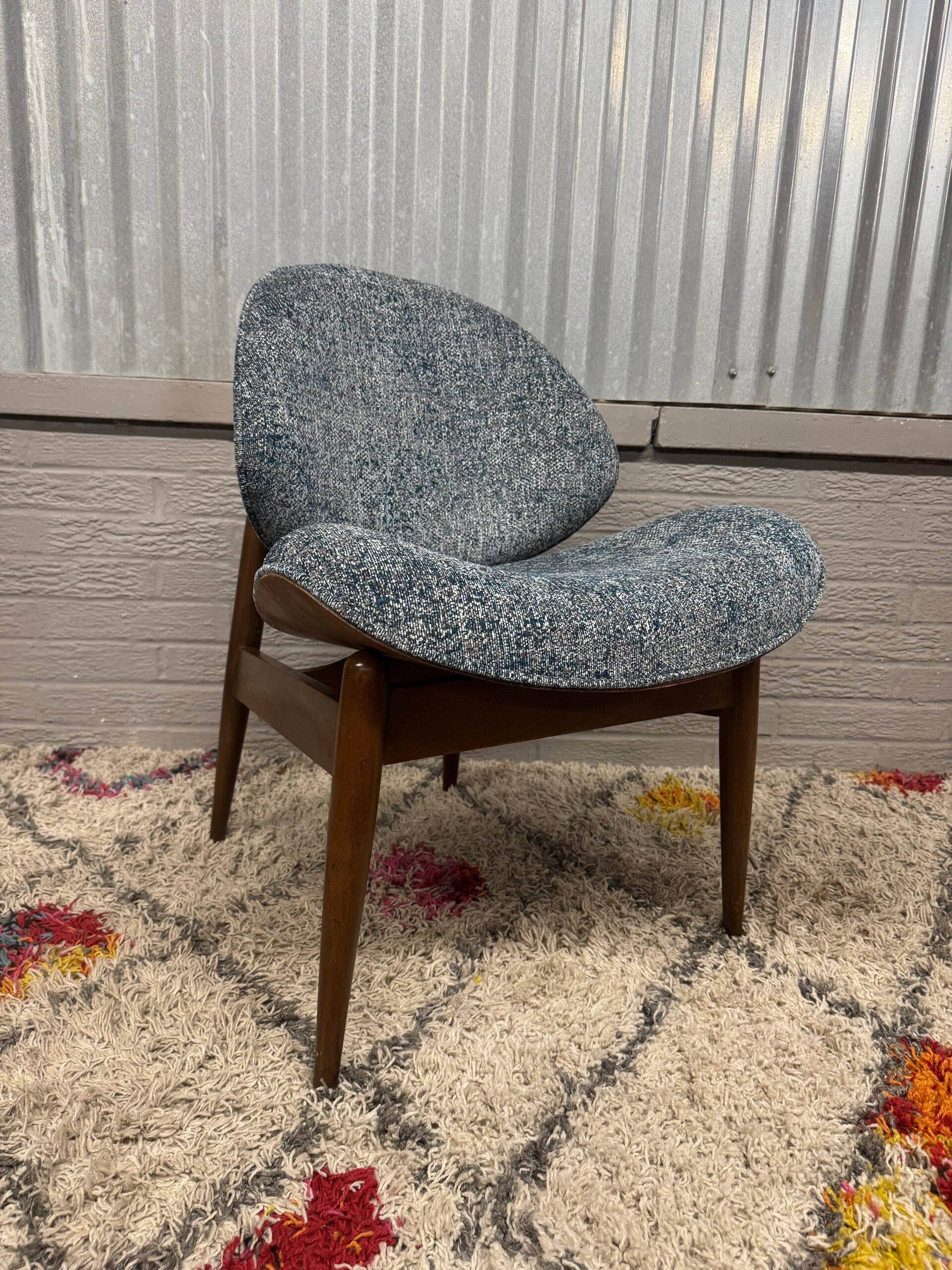 Mcm Reupholstered Clam Shell Chair