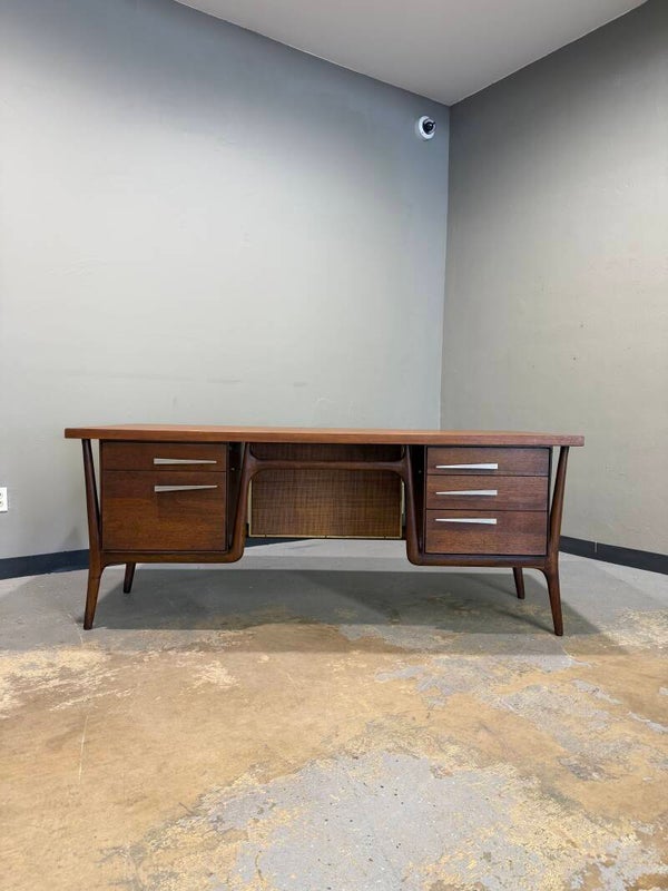Mid Century Modern Walnut Executive Desk by Leopold