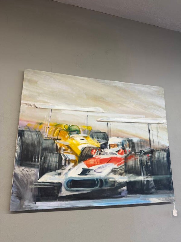 Oil Painting of Formula 1 race car