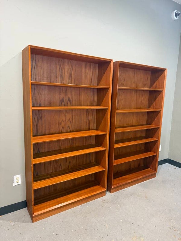 Danish Teak Bookshelf Pair