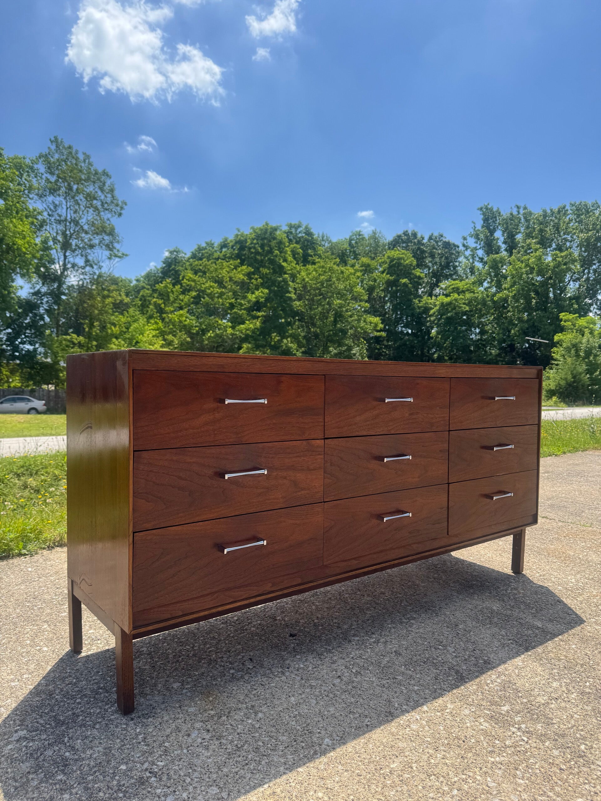 paul mccobb for lane components Long 9 Drawer Dresser