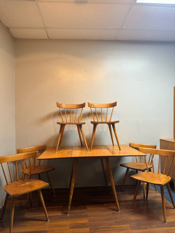 paul mccobb 7 piece drop leaf dining set