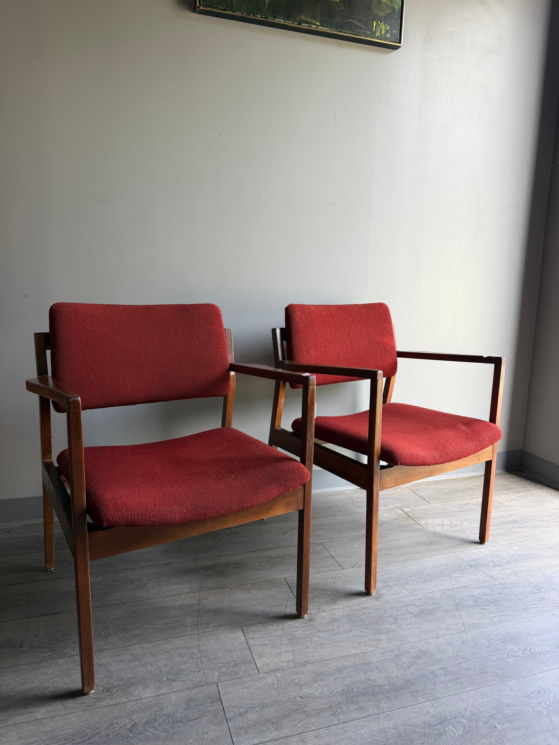 Mcm domore red accent chair pair