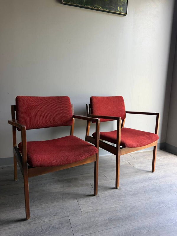 Mcm domore red accent chair pair