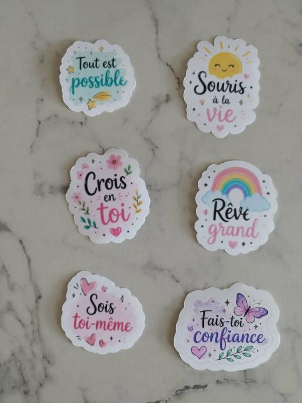 Stickers Positifs & Motivants – Lot de 6 autocollants