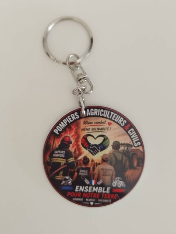 Porte-clé solidaire – Pompiers, agriculteurs & civils