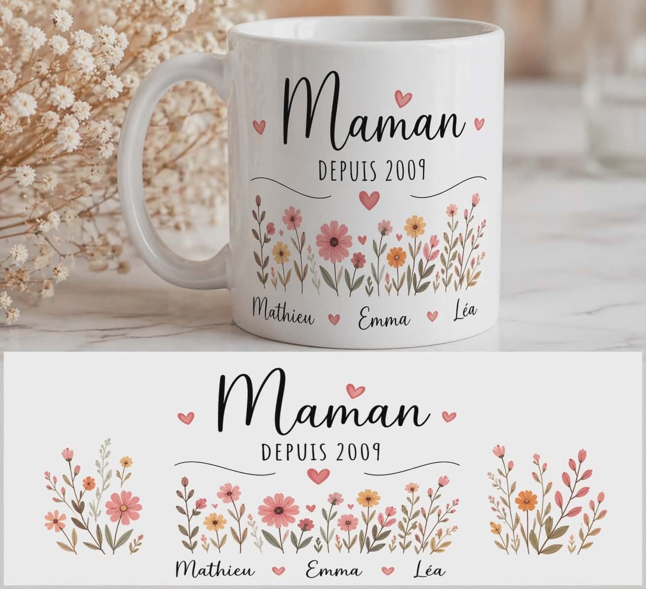 Mug personnalisé "Maman depuis..."