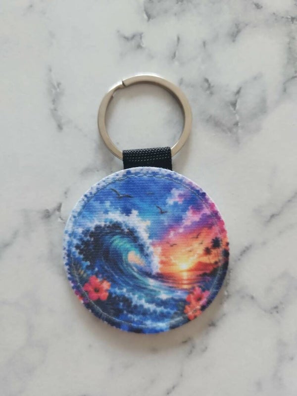 Porte-clés Vague au coucher de soleil