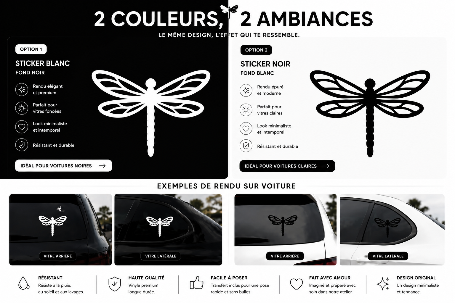 Sticker Libellule Minimaliste