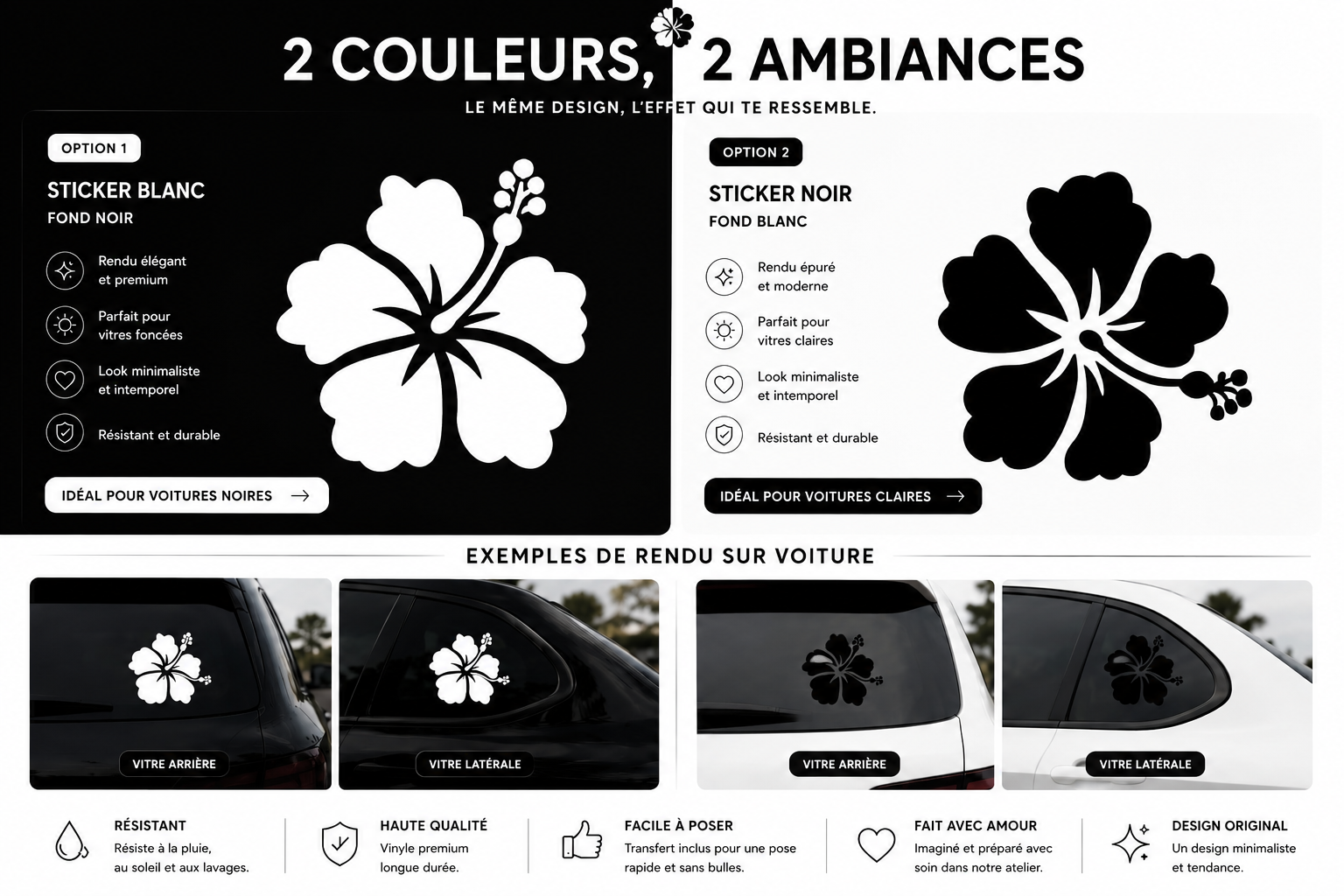Sticker Vinyle Fleur Minimaliste