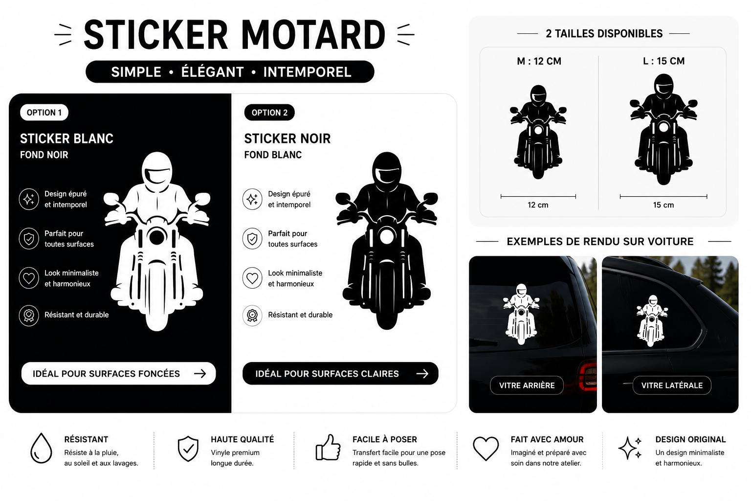 Sticker Motard Minimaliste