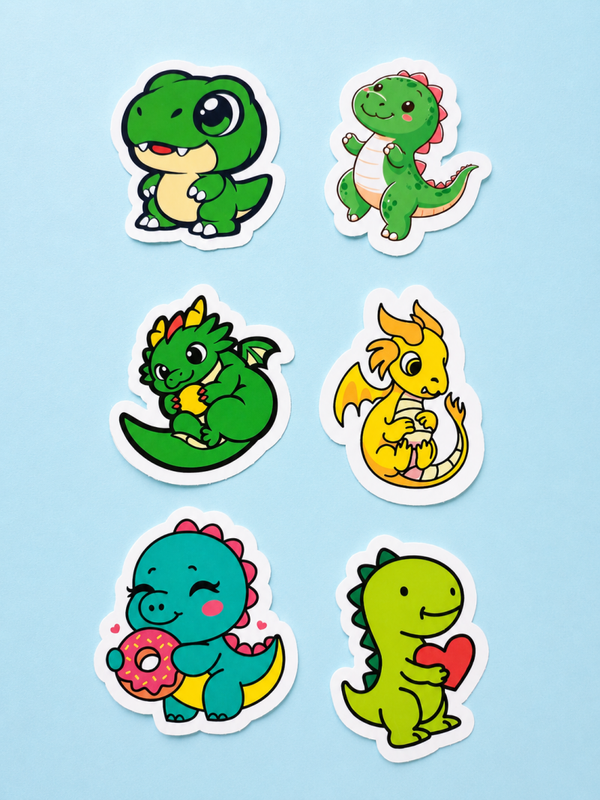 Lot de 6 Stickers Dinosaures