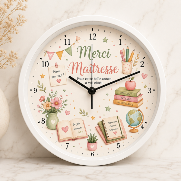 Horloge cadeau de fin d'année scolaire