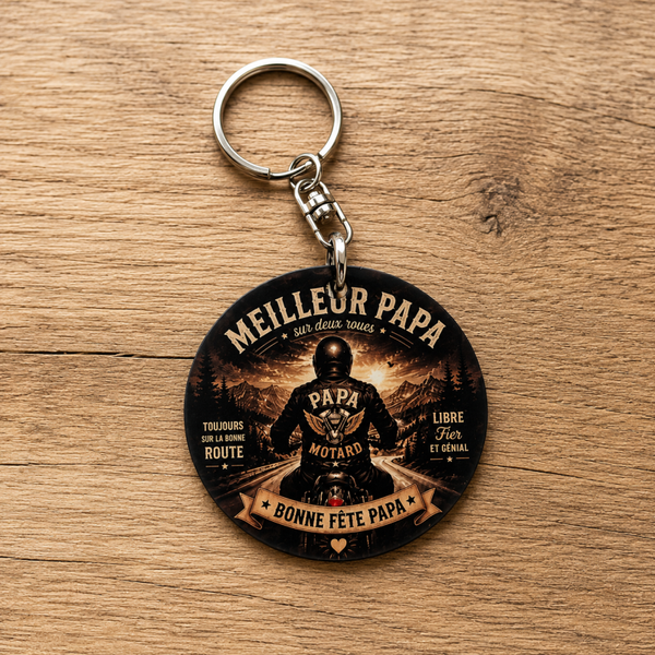 Porte-clé Meilleur Papa Motard