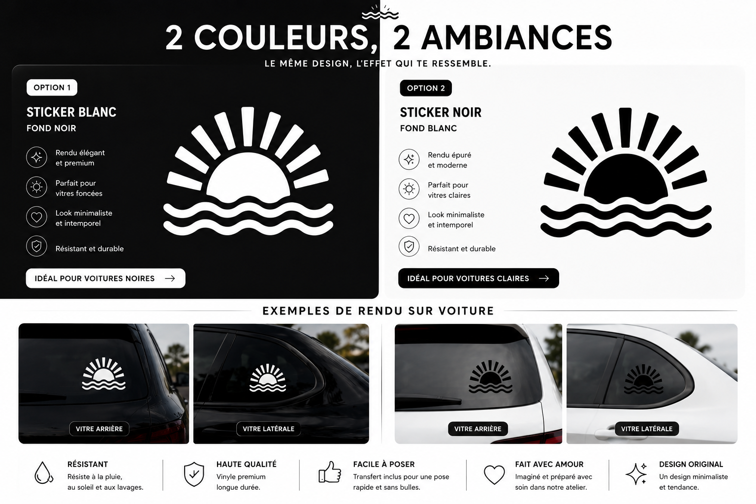 Sticker Soleil & Vagues