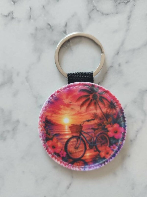 Porte-clés Vélo au coucher de soleil