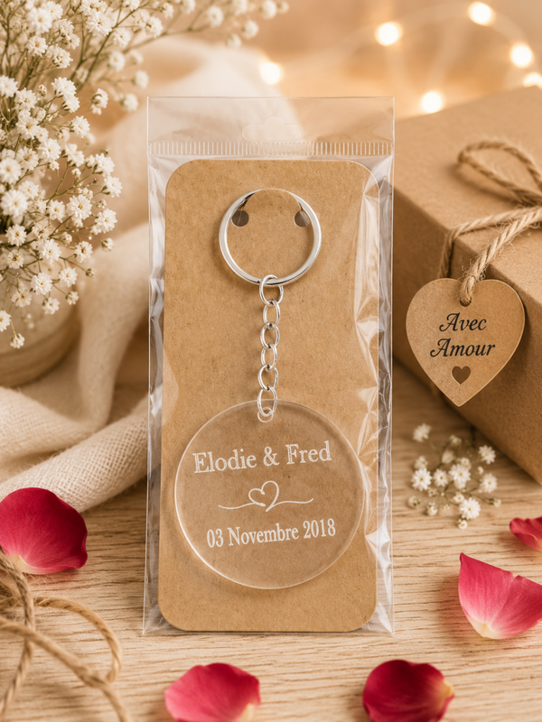 Porte-clé couple personnalisé – cadeau Saint-Valentin