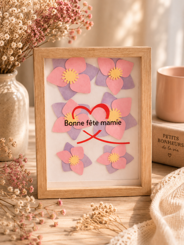 Cadre fleuri Mamie