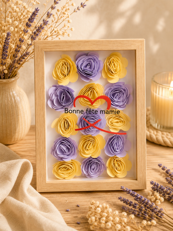 Cadre floral 3D Mamie