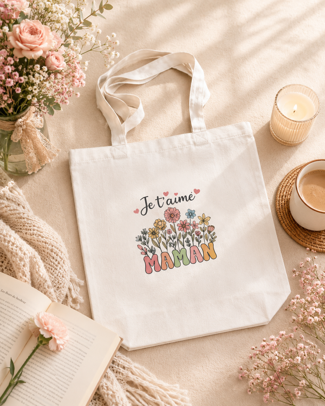 Tote bag Je t’aime maman – Cadeau plein d’amour